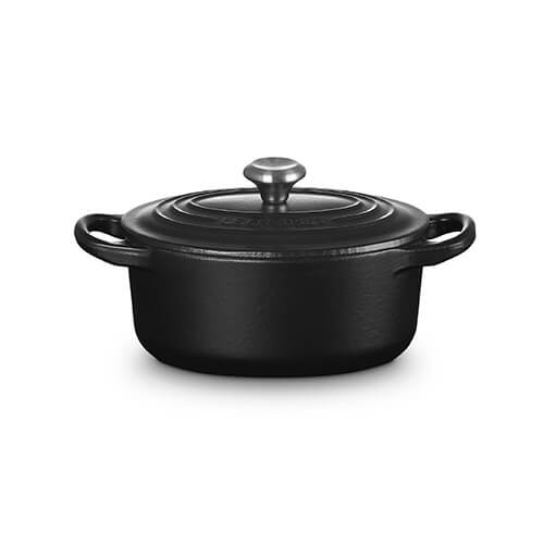 ＜ル・クルーゼ＞シグニチャー ココット・オーバル 17cm マットブラック